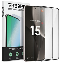 2x Szkło Hartowane do Xiaomi 15 Ultra, ERBORD 3D pełne, szybka na cały ekran
