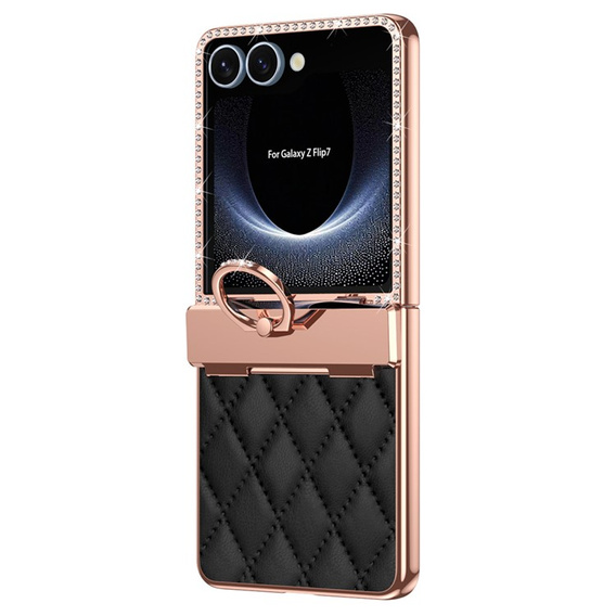 Etui kryształki Samsung Galaxy Z Flip7 5G – stylowa ochrona w czarnym kolorze