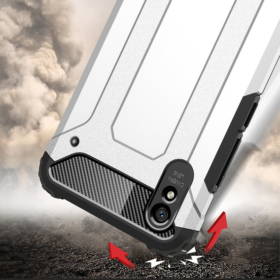 Etui do Xiaomi Redmi 9A, pancerne TECH ARMOR, srebrne