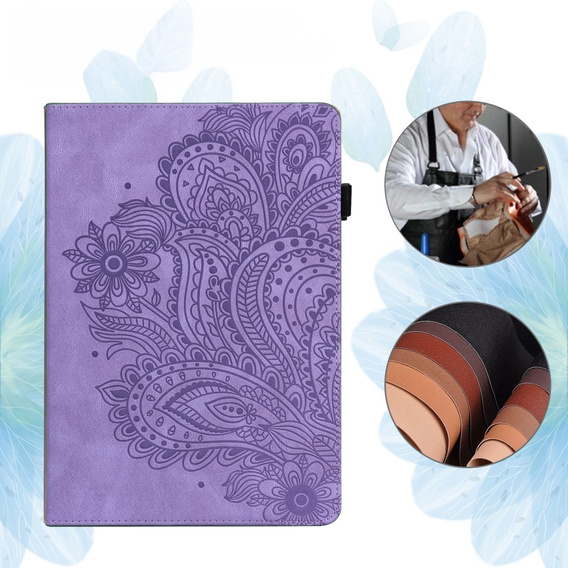 Etui do Xiaomi Redmi Pad SE 11", Flowers, fioletowe