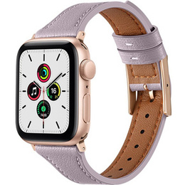 Pasek Skórzany do Apple Watch 1/2/3/4/5/6/7/8/9/10/11/SE Ultra 1/2/3 42/44/45/46/49mm, Fioletowy