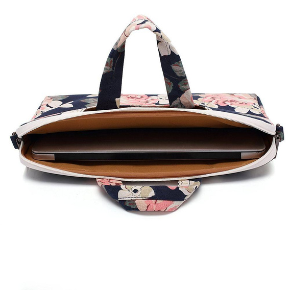 Etui Pokrowiec Torba Do Laptopa 13 14 cail / Macbook Air Pro M1 M2 M3 M4, Niebieska w kwiaty