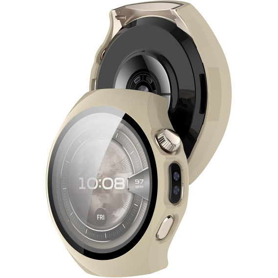 2w1 Etui + Szkło Hartowane do Huawei Watch 5 42mm, Beżowe