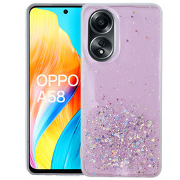 Etui do Oppo A58 4G, Glittery, różowe