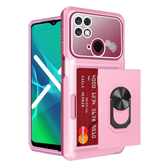 Etui Premium Kickstand do Xiaomi Redmi 10C, Pink/Wine Red