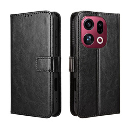 Etui z klapką do Oppo Find X9, Crazy Horse Wallet, czarne