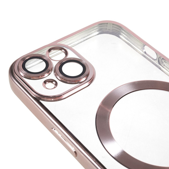 Zestaw Etui do iPhone 14, MagSafe Hybrid, różowe + Szkło