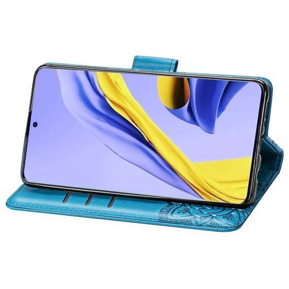 Etui z klapką do Samsung Galaxy A51 4G, Butterfly, niebieskie