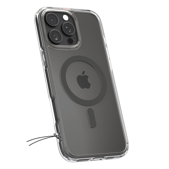 Etui z MagSafe Spigen do iPhone 16 Pro, Ultra Hybrid, przezroczyste / szare + Szkło Hartowane 9H