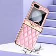 Etui do Samsung Galaxy Z Flip5 5G, Rhombus Grid, różowe