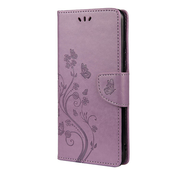 Etui z klapką do Xiaomi Redmi Note 10 / 10S, Butterfly, jasnofioletowe