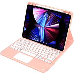 Etui z klawiaturą do iPad Air 10.9" 2022/2020 (5/4 gen.), Touchpad, różowe rose gold