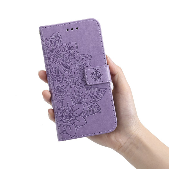 Etui portfelowe z motywem kwiatowym do Honor 400 Lite – Fioletowe