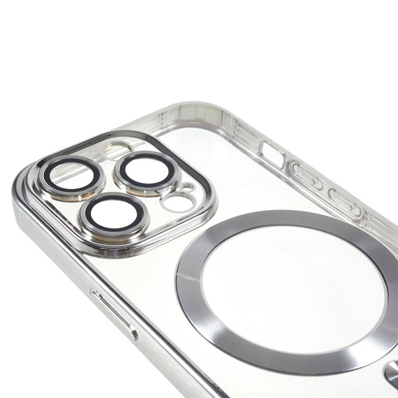Etui do iPhone 14 Pro, Electro MagSafe, srebrne + Szkło na ekran