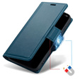 Etui do Samsung Galaxy A17 5G, ERBORD Glossy Litchi, portfel z klapką, niebieskie