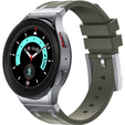 Pasek silikonowy do Samsung Galaxy Watch 4/5/6 40/42/43/44/45/46/47mm, Zielony / srebrna klamra