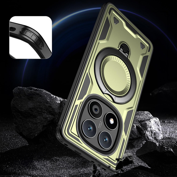 Etui magnetyczne do Xiaomi Redmi Note 15 Pro 5G, zielone