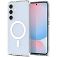 Etui z MagSafe Spigen do Samsung Galaxy S24 FE, Ultra Hybrid, przezroczyste / białe + Szkło Hartowane 9H
