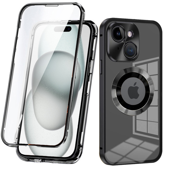 Etui do iPhone 15, Dual Glass, do Magsafe, czarne