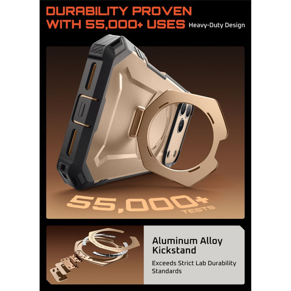 Etui Supcase do iPhone 17 Pro Max, Unicorn Beetle Grip Pro Mag, Desert Gold