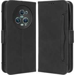 Etui z klapką do Honor Magic 5 Pro 5G, Card Slot, czarne