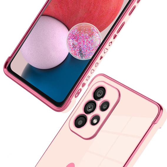 Etui do Samsung Galaxy A13 4G, Electro heart, różowe rose gold