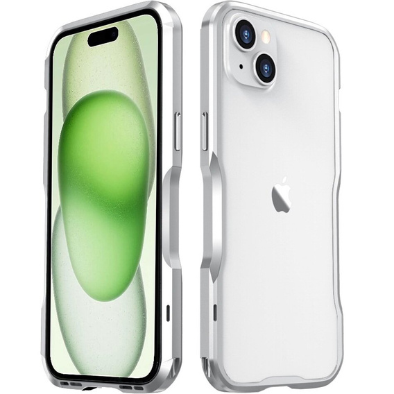 Etui LUPHIE do iPhone 15, Armor Bumper, srebrne