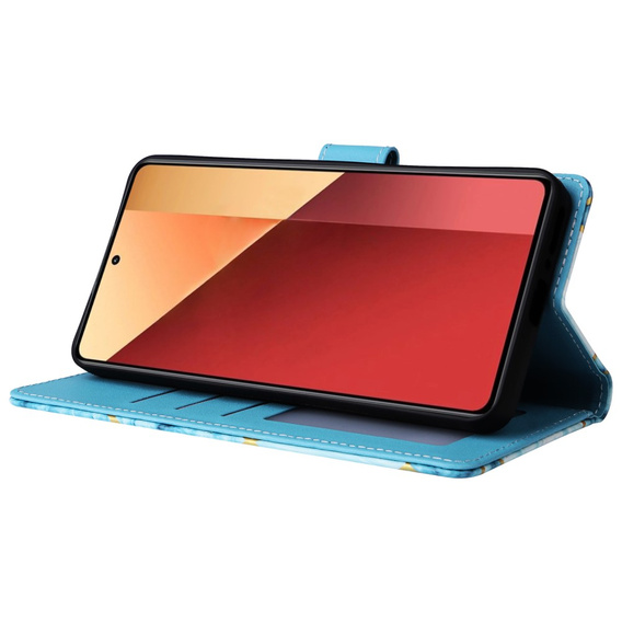 Etui z klapką do Xiaomi Redmi Note 13 Pro 4G / Xiaomi Redmi Note 14S / Xiaomi Poco M6 Pro 4G, Wallet, Marble niebieskie