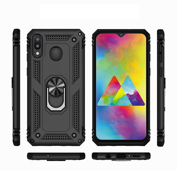 Etui pancerne do Samsung Galaxy A20E, Nox Case Ring, czarne