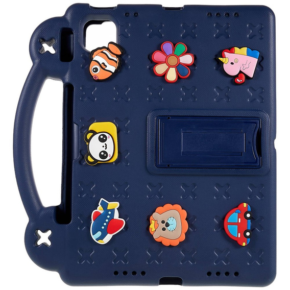 Etui do iPad Air 11" 2024 (6 gen.), Cute Patterns, z podstawką, granatowe