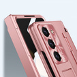 Etui ochronne PC z podstawką i ochroną zawiasu do Samsung Galaxy Z Fold6 5G – różowe