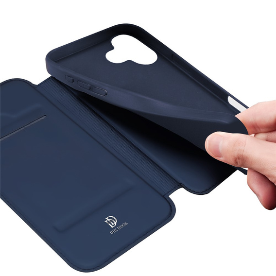 Etui z klapką Dux Ducis do iPhone 17, Skin Pro, granatowe