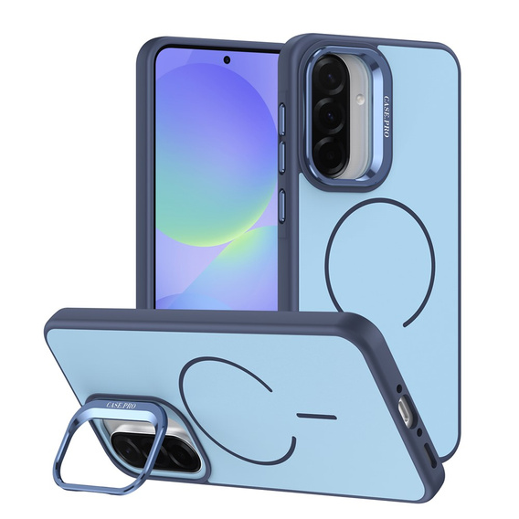 Etui do Samsung Galaxy A57 5G, Skin-touch z podstawką, do MagSafe, niebieskie