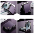 Etui do Samsung Galaxy Z Flip7, CASEME Litchi Leather, fioletowe