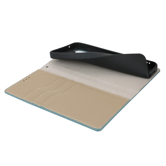 Etui z klapką do Samsung Galaxy S25+ Plus, Litchi Skin Grain, niebieskie