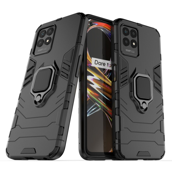 Etui do Realme 8i, Kickstand Ring, czarne