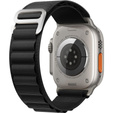 Pasek Nylonowy do Apple Watch 1/2/3/4/5/6/7/8/9/10/11/SE Ultra 1/2/3 42/44/45/46/49mm, Czarny