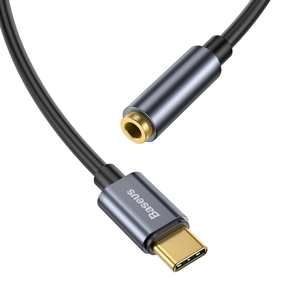 Baseus adapter L54 USB-C do jack 3,5 mm - szary