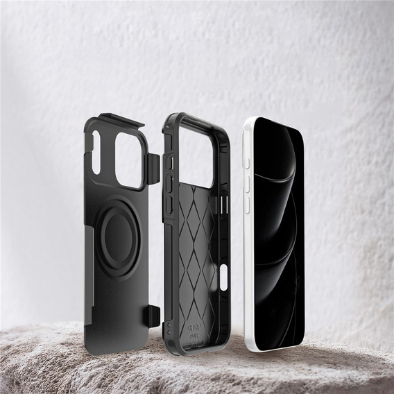 Etui pancerne do iPhone 17 Pro Max, MagForce MagSafe, czarne