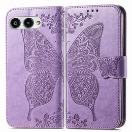 Etui z klapką do T Phone 3 5G, Butterfly, fioletowe
