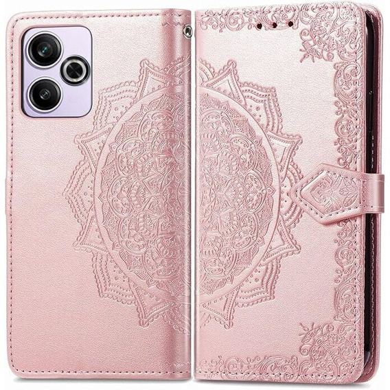 Etui z klapką do Xiaomi Redmi 13, Mandala, różowe