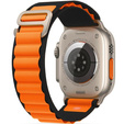 Pasek Nylonowy do Apple Watch 1/2/3/4/5/6/7/8/9/10/SE/Ultra/Ultra 2 42/44/45/46/49mm, Czarny / Pomarańczowy
