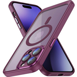 Etui do iPhone 14 Pro, ERBORD Impact Guard, do MagSafe, bordowe