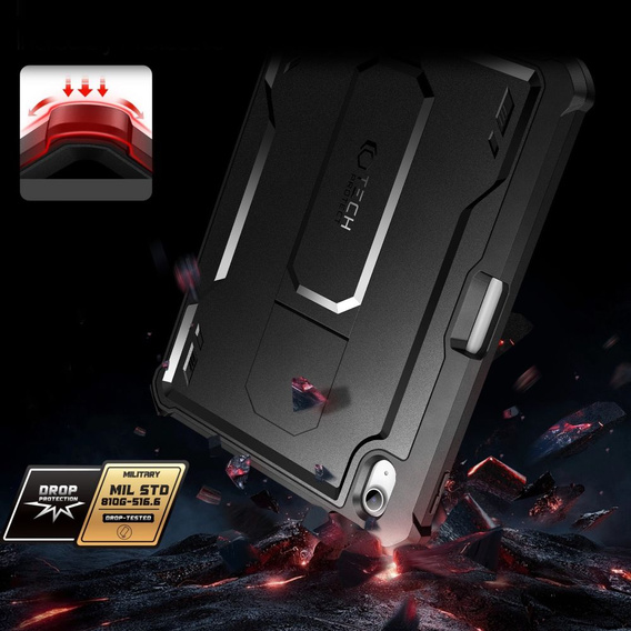 Etui Tech-Protect do iPad 11" 2025 A16 (11 gen.) / iPad 10.9" 2022 (10 gen.), Kevlar Pro, czarne