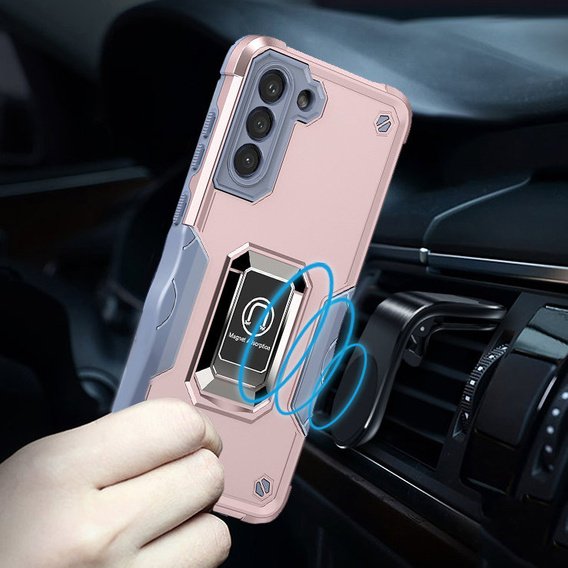Etui do Samsung Galaxy S21 FE, Dual-Layer Armor, jasnoróżowe