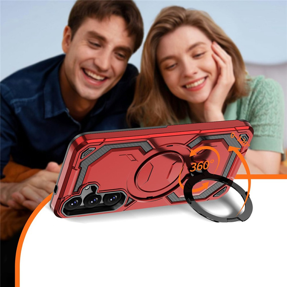 Etui magnetyczne do Samsung Galaxy A57 5G z podstawką, czerwone