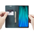 Etui CASEME do Xiaomi Redmi Note 8 Pro, Leather Wallet Case, turkusowe