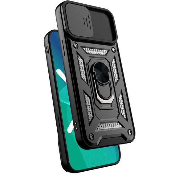 Etui pancerne do iPhone XR, CamShield Slide, czarne