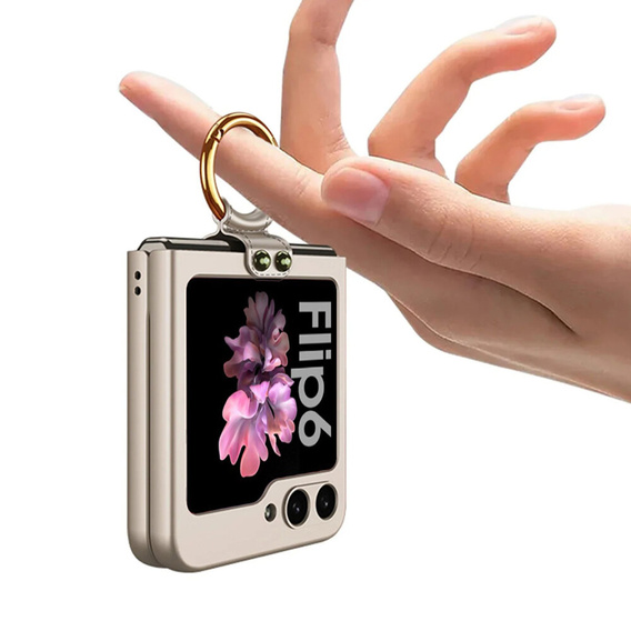 Etui GKK Ring Holder do Samsung Galaxy Z Flip7 FE / Z Flip6, szare