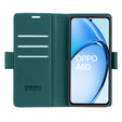 Etui do Oppo A60, ERBORD Glossy Litchi, portfel z klapką, zielone